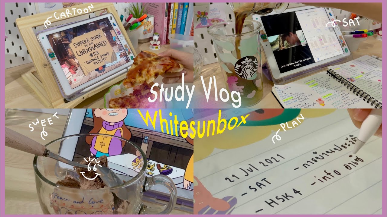 Study Vlog | online study ꔛ SAT Test + HSK 4 + homework 🥣 | Whitesunbox