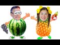 MILENINHA BRINCA E APRENDE AS FRUTAS EM INGLÊS 🍎🍇 Learn Name Yummy Fruits 🍓 Fruit Challenge