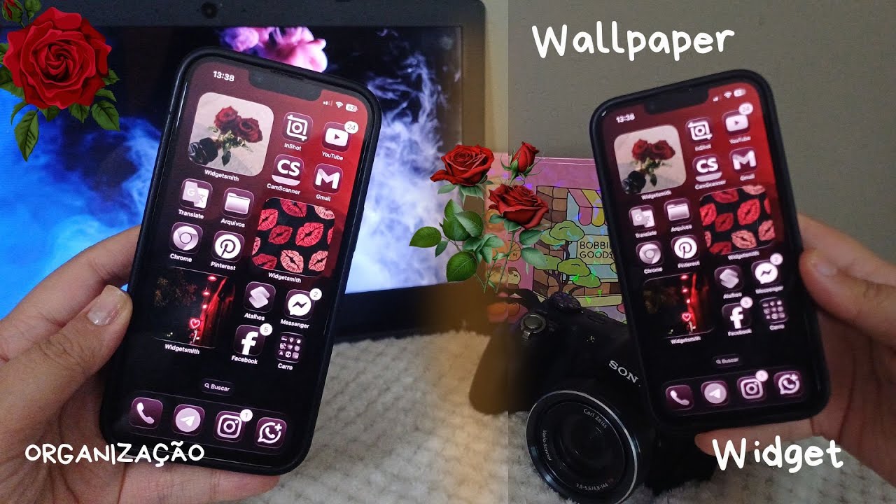 🖤 Personalizando e Organizando Iphone 14 | Black & Red (Wallpapers, widgets e ícones)  ❤️