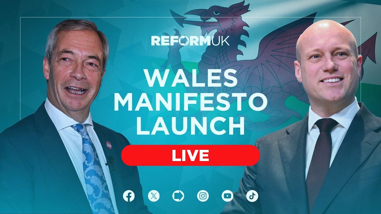 Watch LIVE as Nigel Farage and Dan Thomas launch our manifesto for the Senedd election.