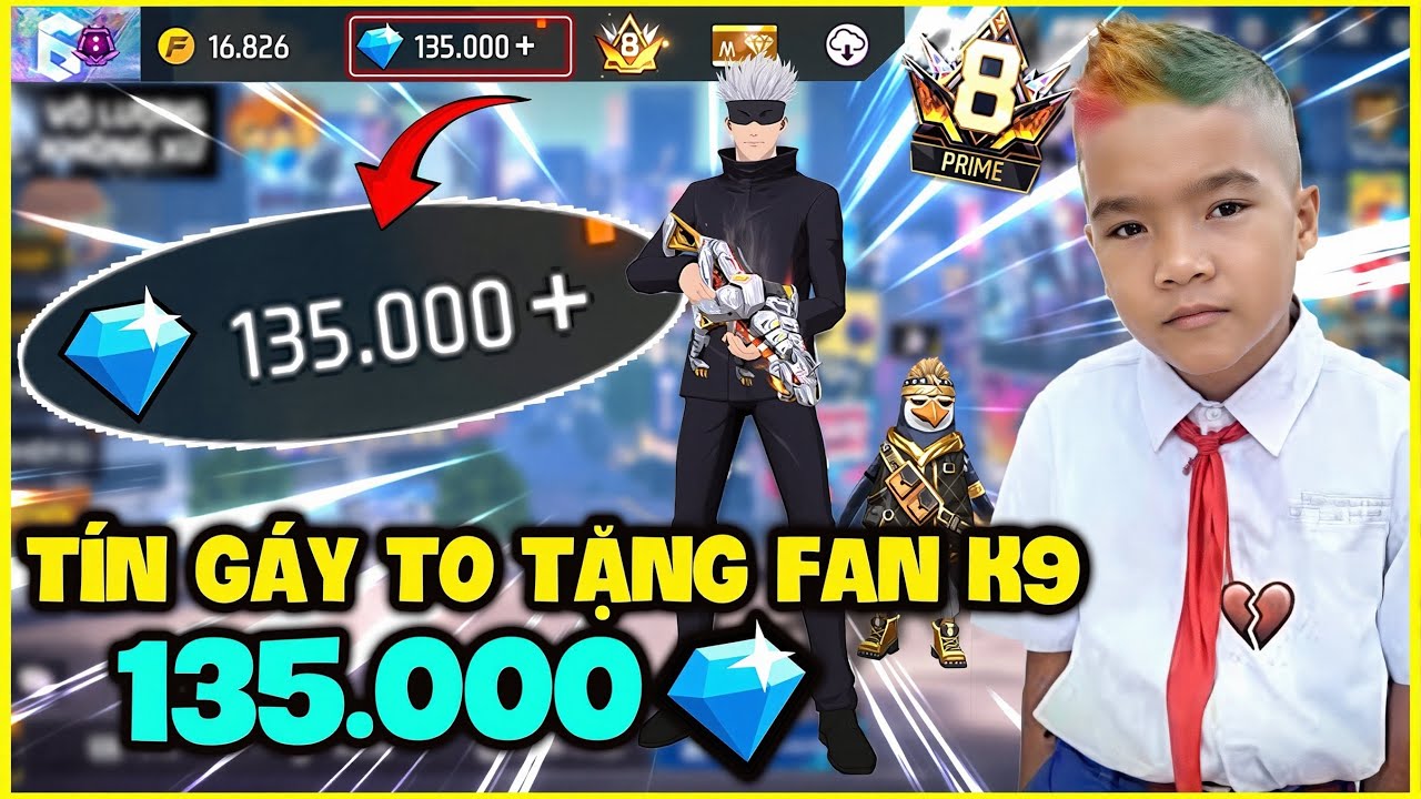 Tín Gáy To Nạp Tặng Fan Trẻ Trâu 2K9 135.000 Kim Cương Nâng Cấp Acc Siêu Cùi Thành Siêu Vip Pro
