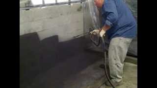 EcoSeal 400 spray applied to CMU block wall