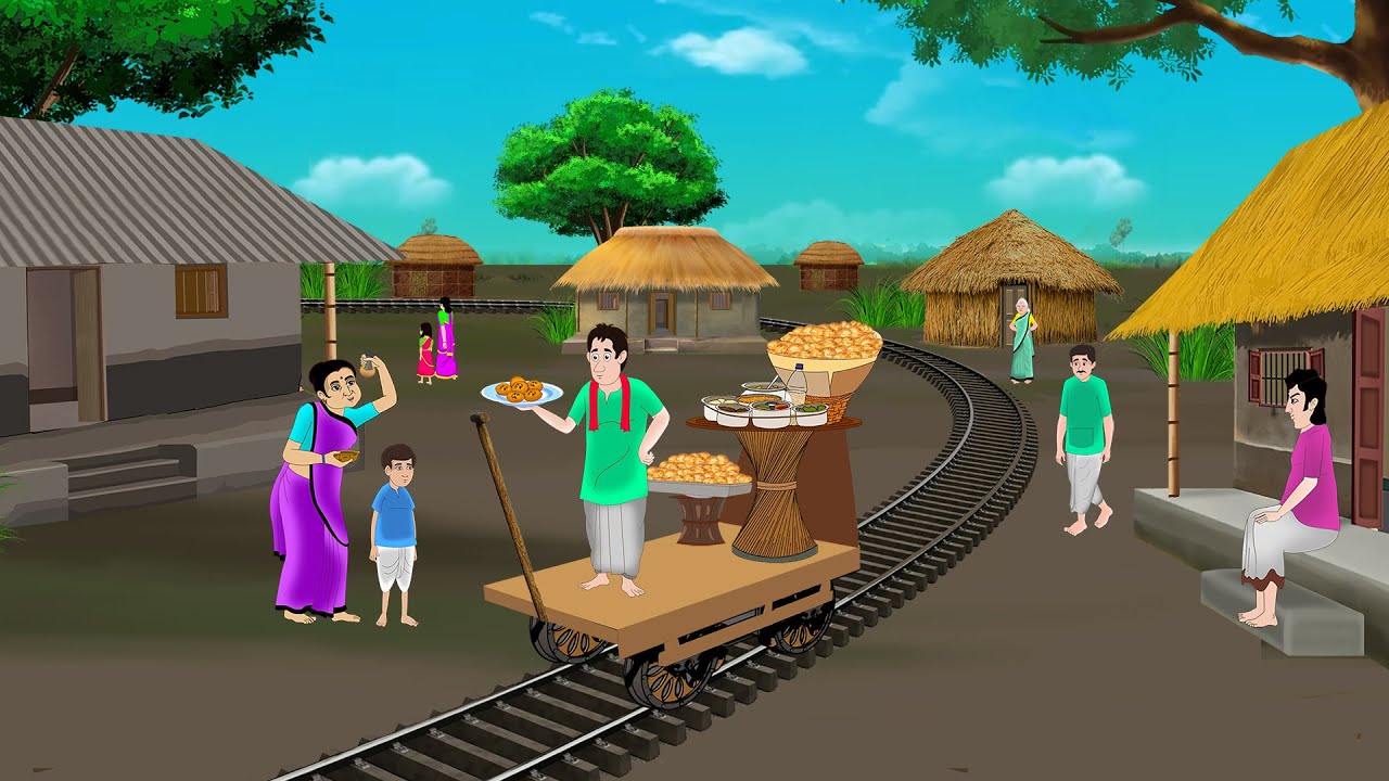 गाँव में गाड़ी से पानी पूरी बेचना | Hindi Story | Hindi Kahaniya | Moral Stories | cartoon story