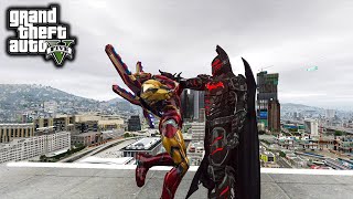 Batman - Hellbat Armor Vs Iron Man Death Battle ( GTA V Mods )