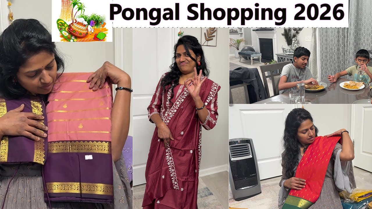 Pongal Shopping haul at our friends house ~ Our evening vlog with dinner /Family Traveler VLOG USA