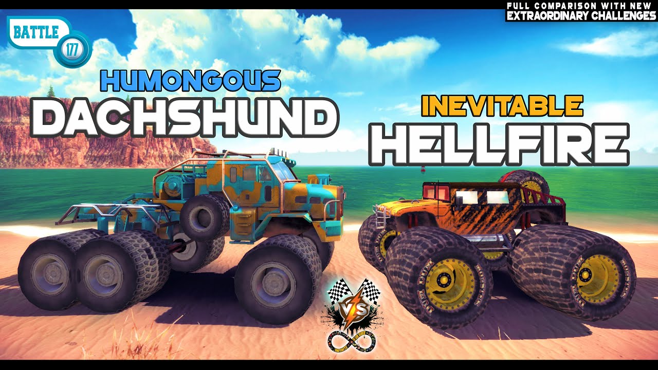 Off The Road DACHSHUND Vs HELLFIRE Truck vs Jeep Epic Battle OTR
