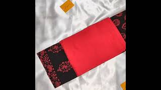 Cotton Salwar suit - Black with red block Printed