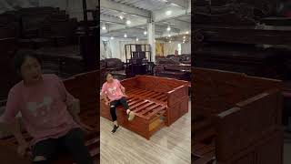 Carved daybed#sofa #sofabed #home #furniture #livingroom #classicwood #multifunctional #spacesaving