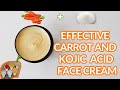 BEST NATURAL DIY CARROT AND KOJIC FACE CREAM. Non-greasy face cream from scratch for all skin types.