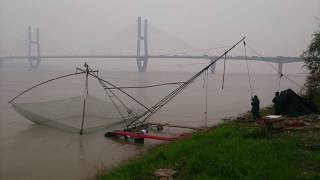 Some guys fishing in the Changjiang (Yangtze)