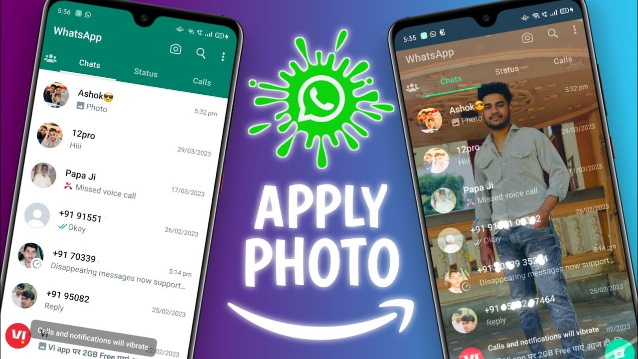 How To Apply Photo In WhatsApp Home Screen 2023 YouTube