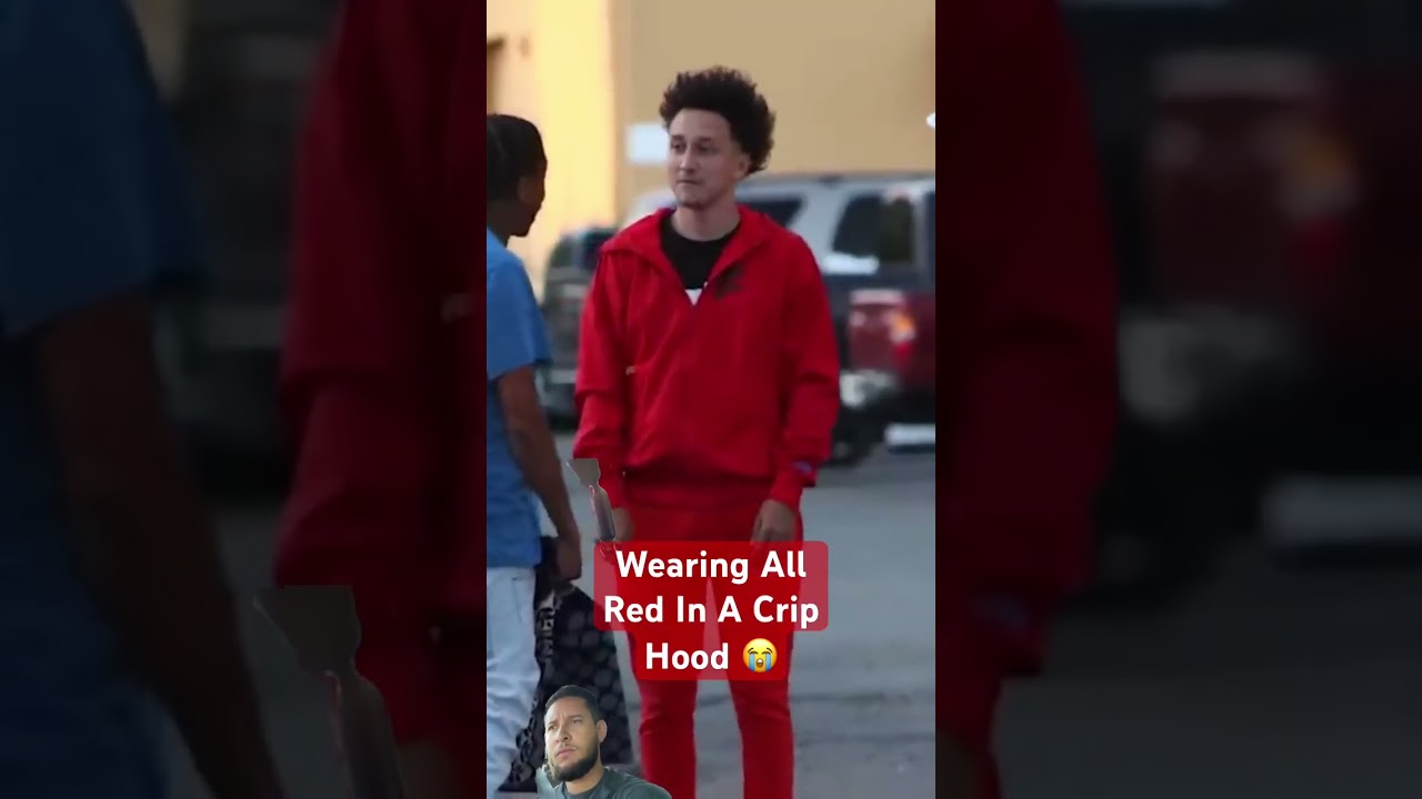 ￼WEARING ALL RED IN A CRIP HOOD GONE WRONG! 😭 