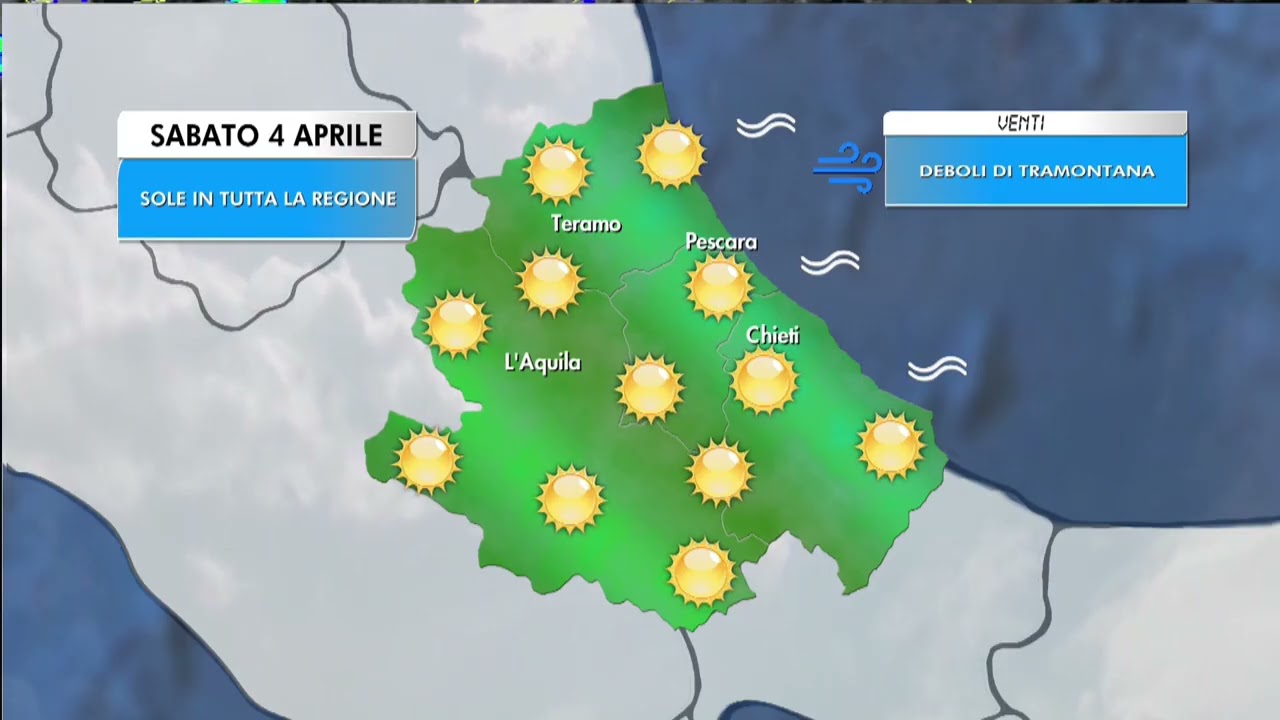 Meteo | Previsioni per Sabato 4 Aprile 2026