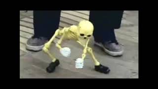 1 hour of a skeleton dancing