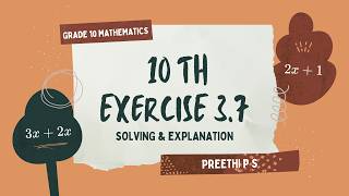 10th Mathematics Exercise 3.7 | 1(iii) | English medium Tamil Explanation |Tamil Nadu State Board