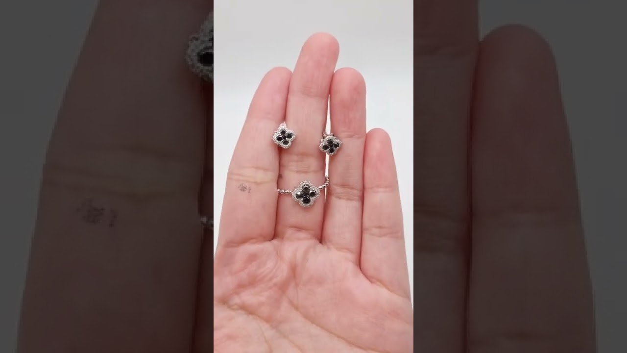 Clover Black Diamond Jewelry Set