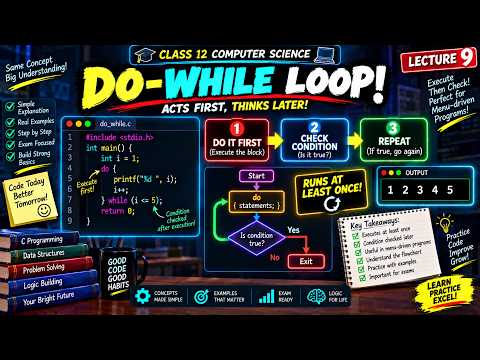 Do-While Loop in C Programming: Syntax & Examples | Class 12 CS (Lecture 9)