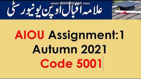 AIOU Assignment:1   Autumn 2021 Code 5001