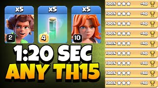 TH15 Root Rider Valkyrie Attack DESTROYS Every Base | Best TH15 Attack Strategy in Clash of Clans 🔥