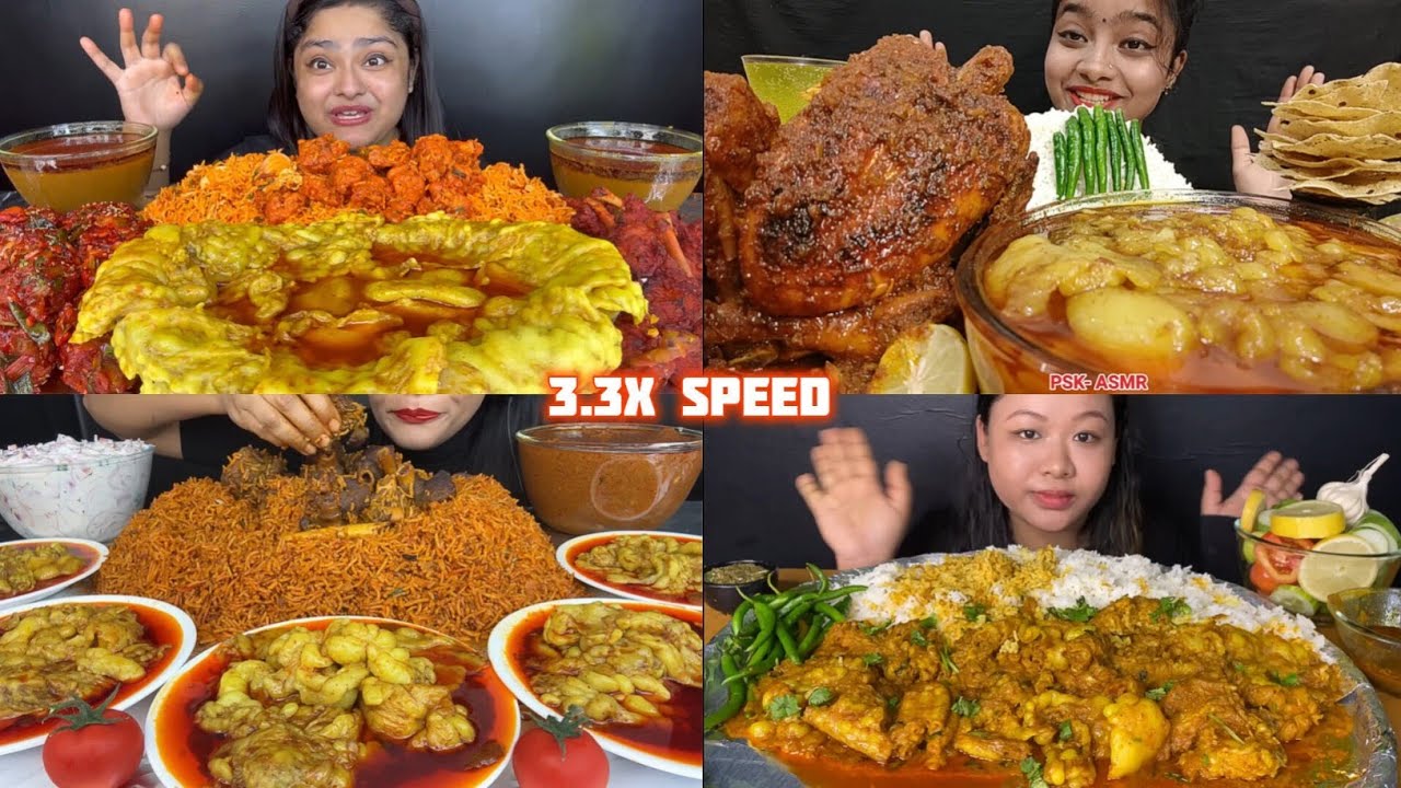 ASMR: Eating  Mutton Fatt Curry Eating Challenge 😍😋 Whole Chicken Biryani Raita Eating Mukbang 
