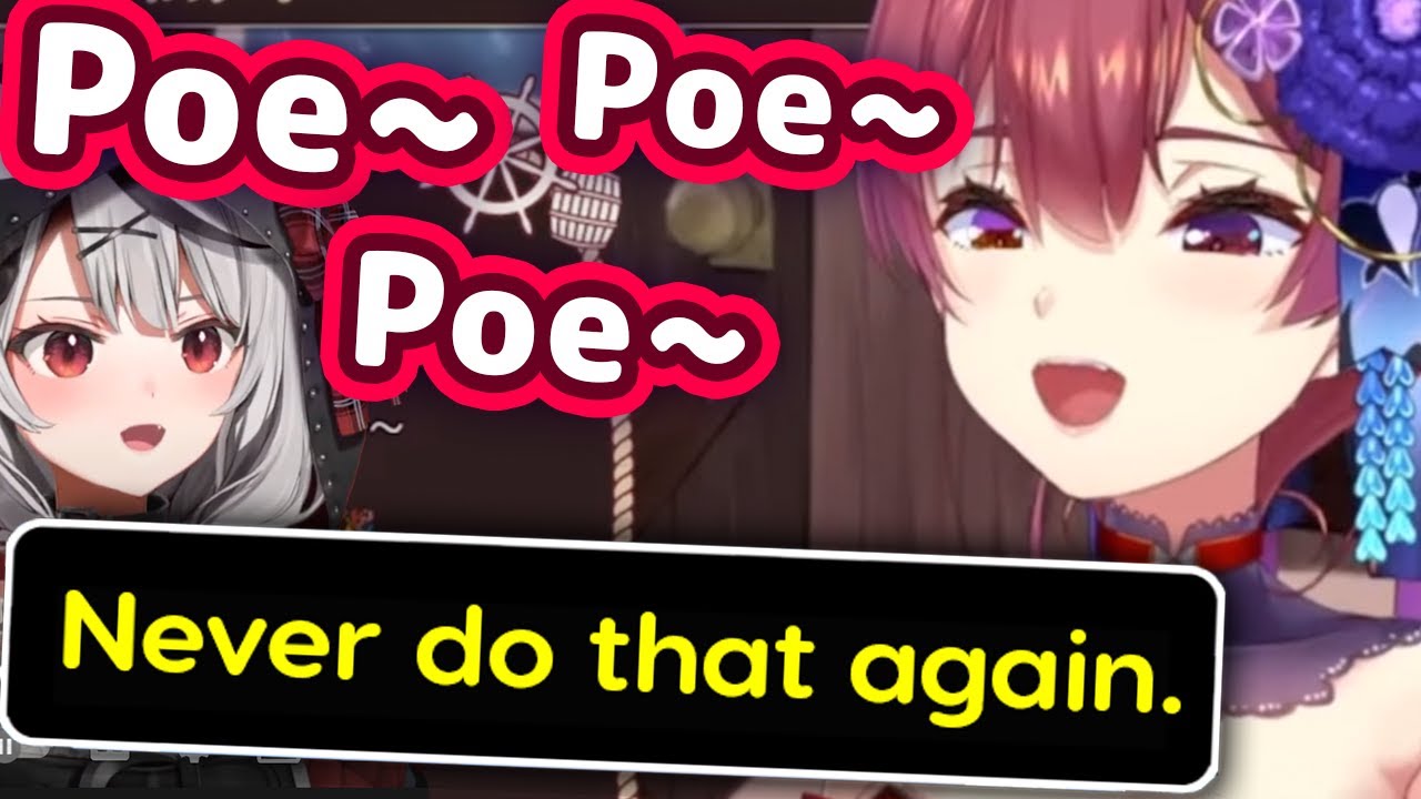 Marine Tries Saying Chloe's "Poe Poe Poe" But Chat Tells Her To Stop 【ENG Sub/Hololive】
