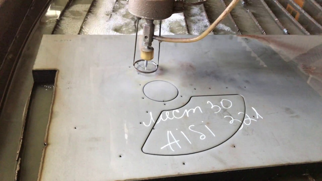 Гидроабразивная резка нержавеющей стали 30 мм - YouTube