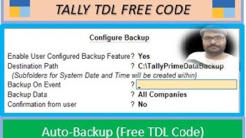 Tally TDL Free Code || (Auto Backup on Event) ||