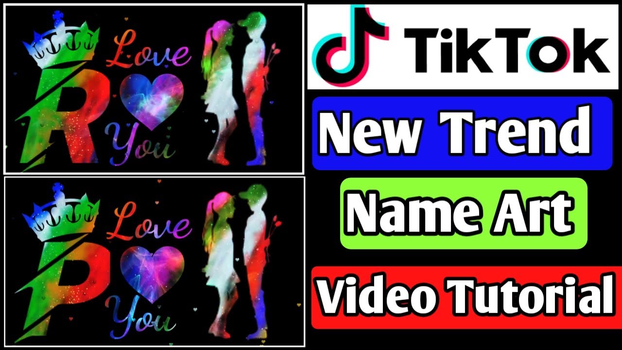 TikTok New Trend Name Art Video Tutorial | Couple Color Name Art Video Tutorial
