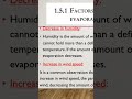 Humidity in Evaporation...