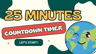 EARTH COUNTDOWN ! 25 MINUTES 25:00 🌝 countdown timer from 25 minutes to zero in minutes