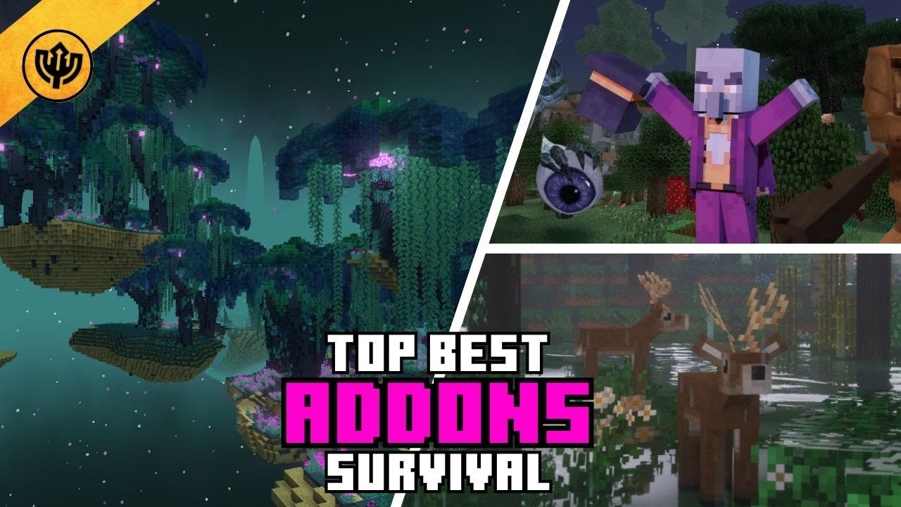 🏆Top MEJORES ADDONS SURVIVAL Para MINECRAFT 1.21+ (Bedrock/PE) MODS PARA MINECRAFT BEDROCK |PART 1|