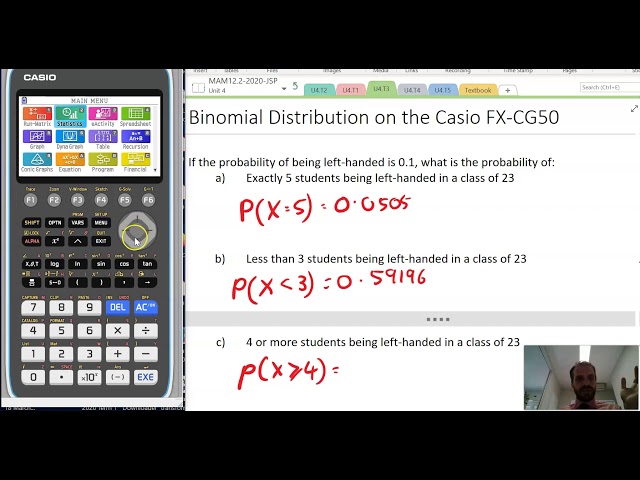 Binomial Distribution on the Casio FX CG50AU