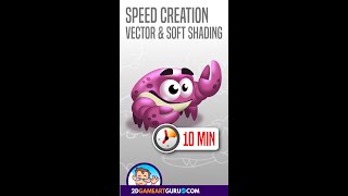 Affinity Designer Timelapse - Game Art & Character Creation - Design a soft shaded Crab- #short