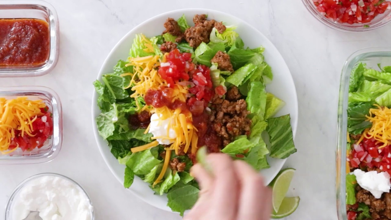 Taco Salad Meal Prep - Creme De La Crumb