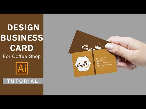How To Design Business Card For Coffee Shop , illustrator Tutorial