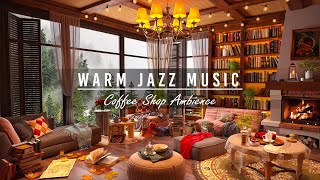 Cozy Coffee Shop Ambience ☕ Warm Jazz Music ~ Relaxing Instrumental Jazz Music for Study,Focus,Work