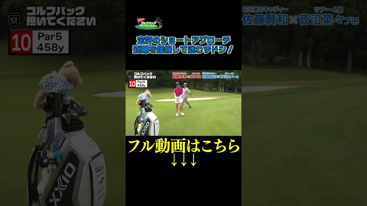 【定評あるプロのショートアプローチ】武井壮のゴルフバッグ担いでください/#武井壮#プロキャディー #golf #ゴルフ #shorts #切り抜き #プロゴルファー#菅沼菜々