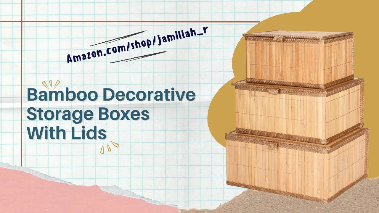 Stylish Bamboo Storage Boxes with Lids | Set of 3 Organizer