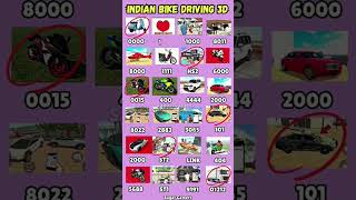 Indian Bike Driving 3D New Update All Secret CheatCode #secretcode#ibd3d #gaming#shorts#trending