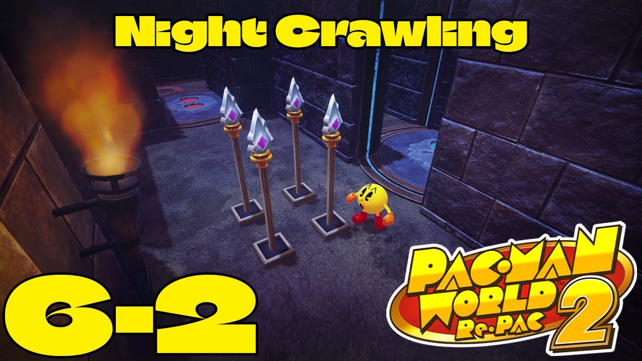 6-2 Night Crawling all fruits 100% Pac-Man World 2 Re-Pac Gameplay