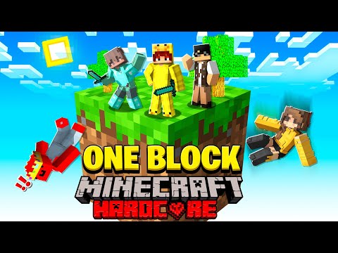 100 DAGEN OVERLEVEN Op 1 BLOKJE Met VRIENDEN In HARDCORE MINECRAFT!