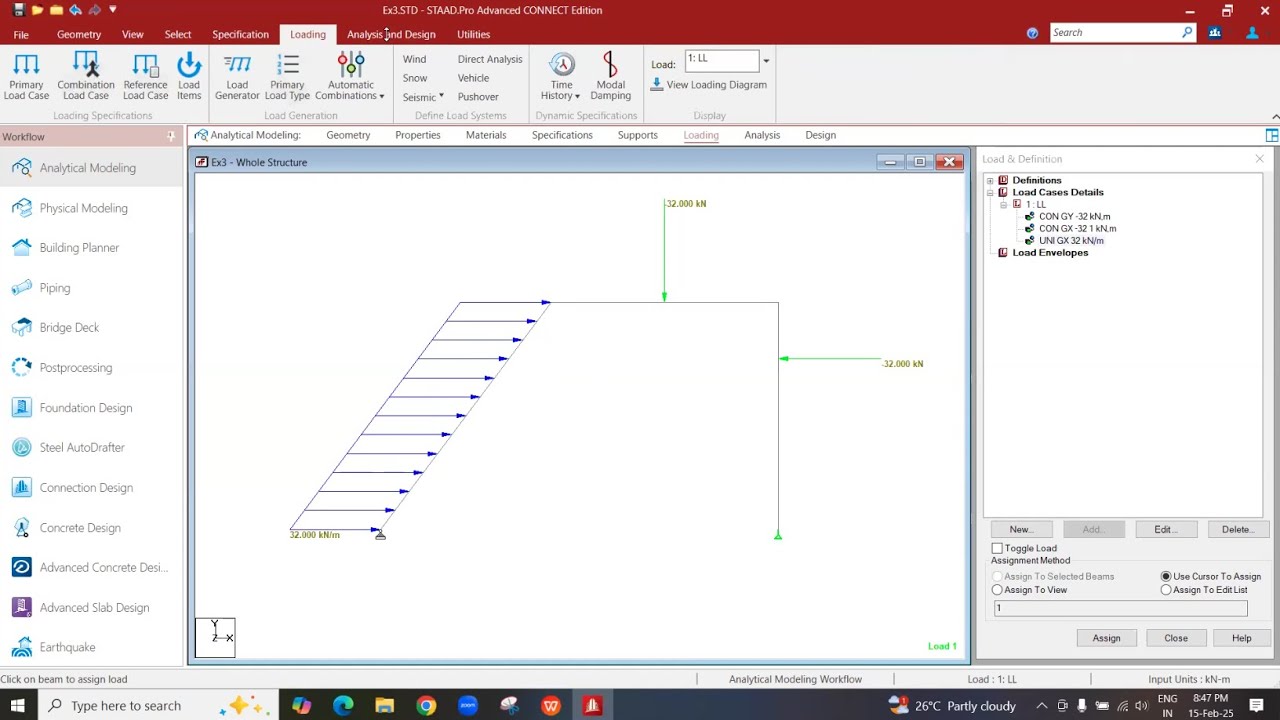 Portal Frame Analysis with Roller Supports in STAAD Connect Edition ...