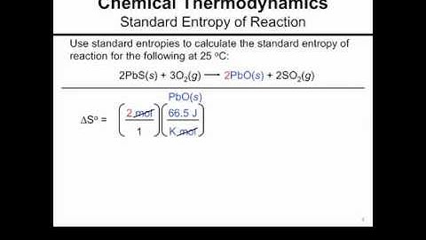 Calculate the Standard Entropy of Reaction