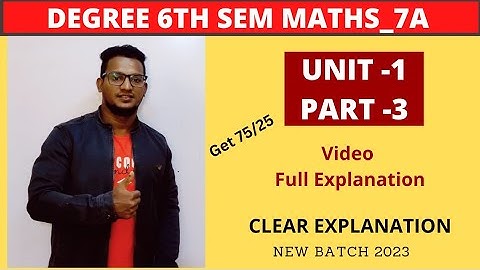 6TH SEM MATHS_7A UNIT 1 PART 3l #shorttricks4u #degree
