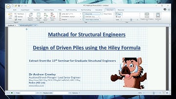 MathCad for Structural Engineers: Driven Piles using the Hiley Formula
