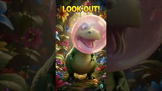 When A T-REX Blows A Giant Bubble! 🦖🎈💥 #shorts #gigglegrow #funny #dinosaur #kids