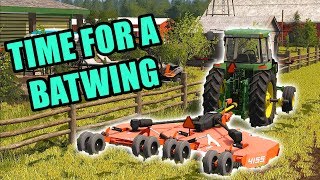 MOWER UPGRADE- NEW RHINO BATWING FOR MOWING AROUND THE FARM | FARMING SIMULATOR 2017