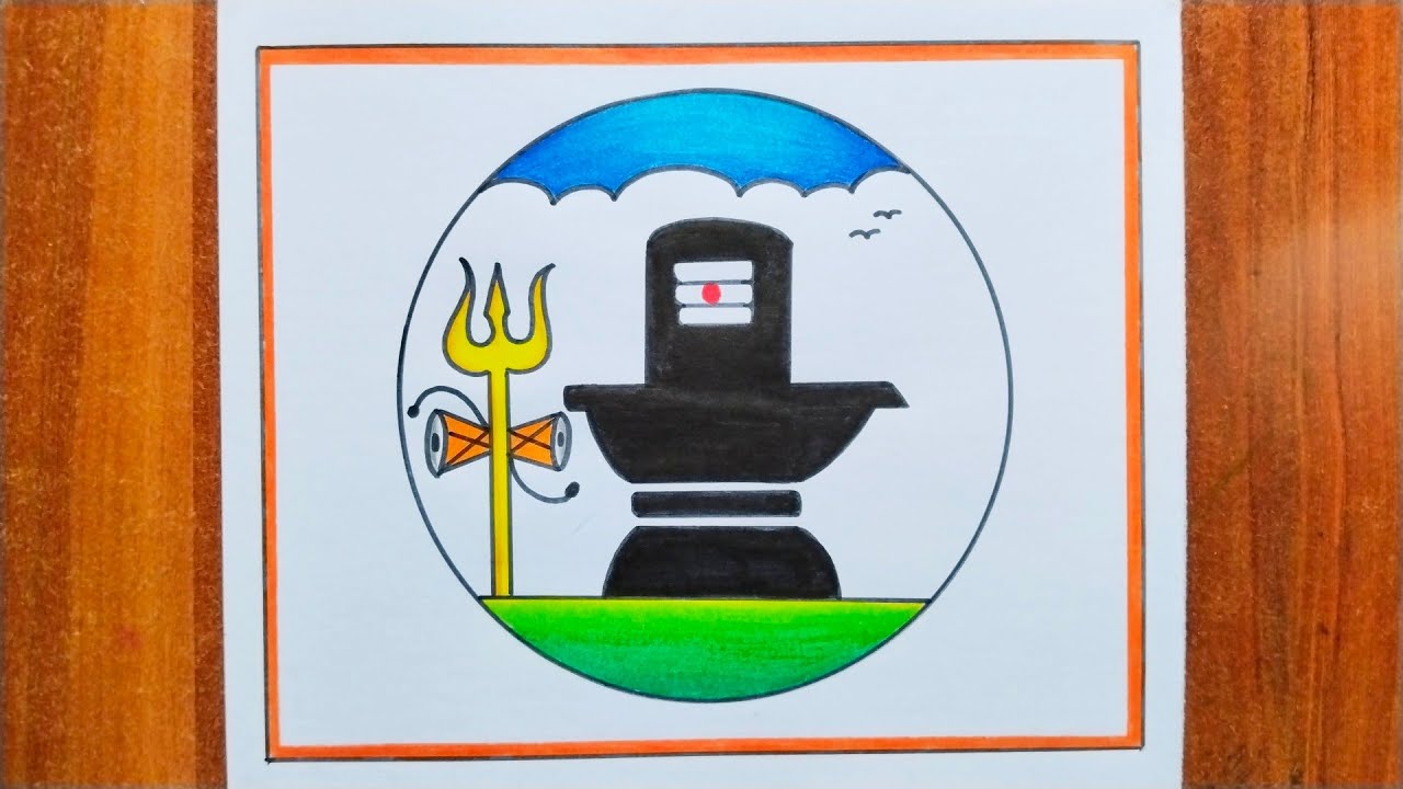 Mahashivratri Drawing / How to Draw Shivling Easy Steps / Shivlingam Drawing / Shivratri Drawing