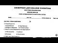 IUB Charistian Law College Semester 1 Part 1 Mid term Paper Introduction to Law &amp; Legal system