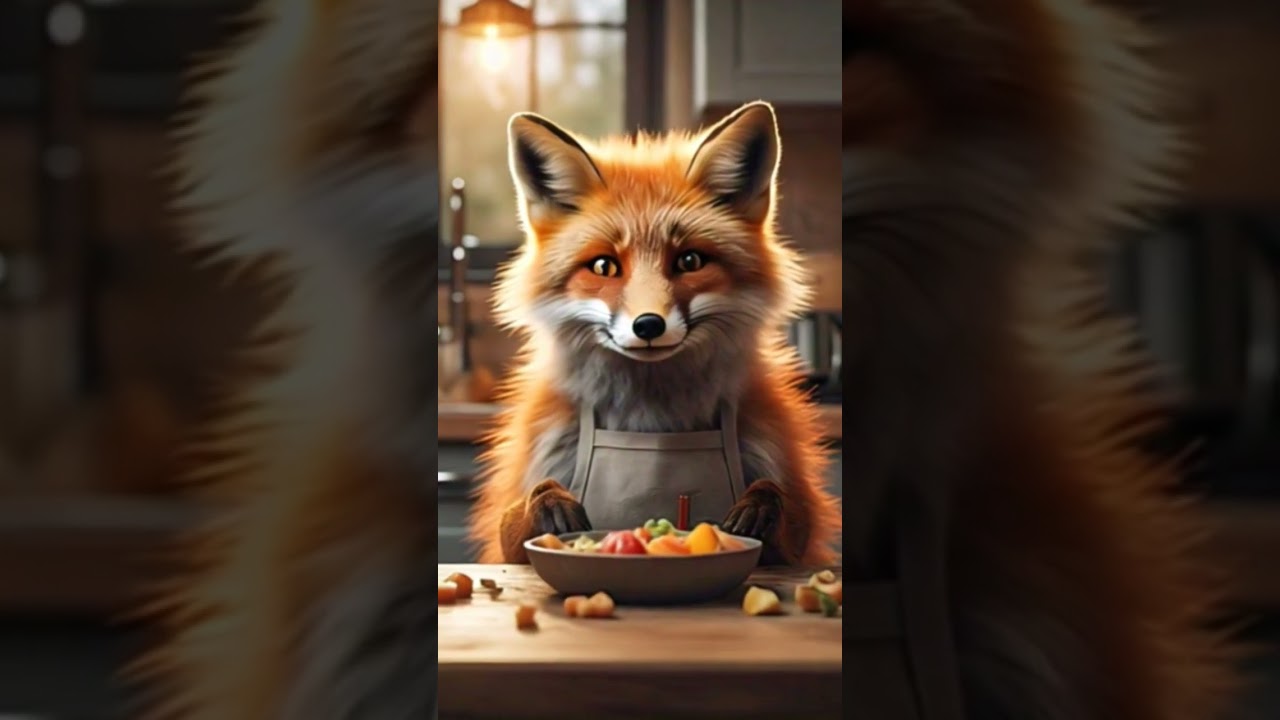 A Fox eating food # short video